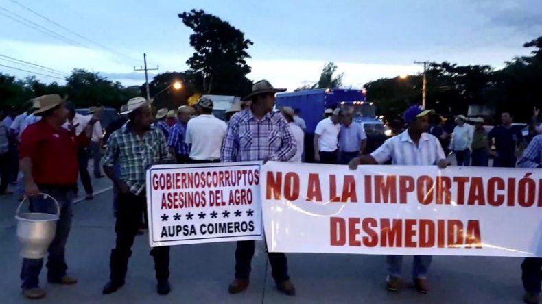 Productores realizan protestas simultáneas en distintos puntos del país contra las importaciones