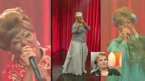 Delyanne Arjona interpretando a Celia Cruz