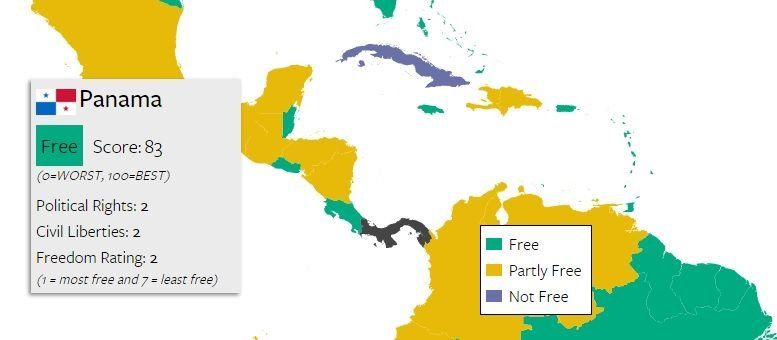 Panamá un país libre según informe de Freedom House
