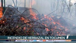 Bomberos combaten incendio de herbazal cerca del Aeropuerto de Tocumen