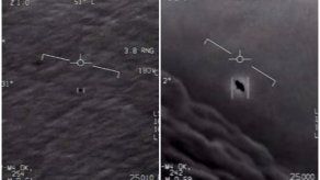 Imágenes tomadas de un video que captó un fenómeno aéreo no identificado (UAP).