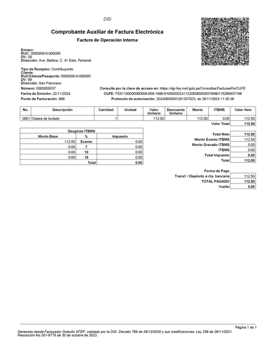 Comprobante Auxiliar de Factura Electrónica (CAFE) - Facturador Gratuito. Comprobante Auxiliar de Factura Electrónica (CAFE) - Facturador Gratuito.