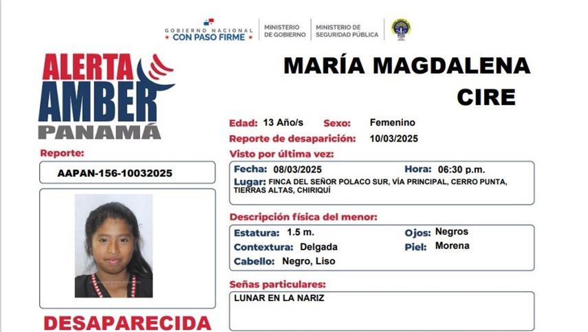 Activan Alerta Amber por desaparición de una menor de 13 años