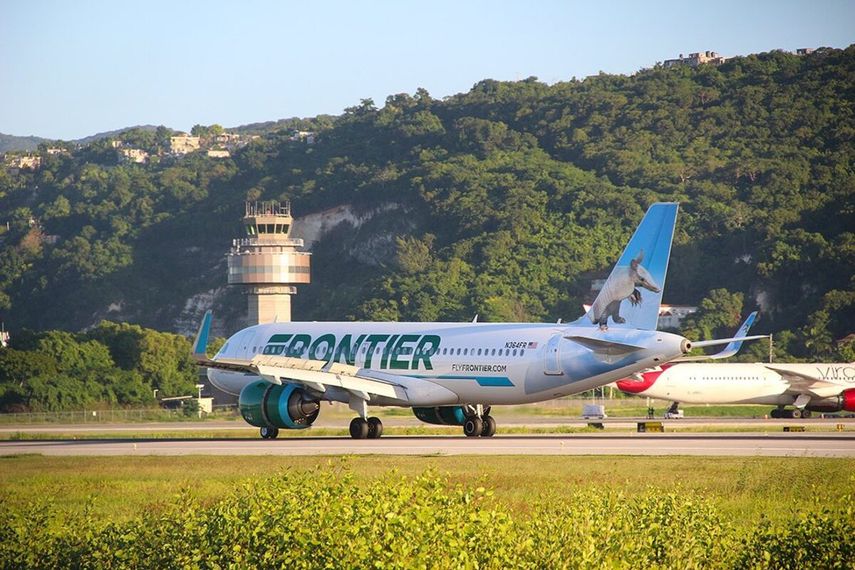 Avión de Frontier Airlines.