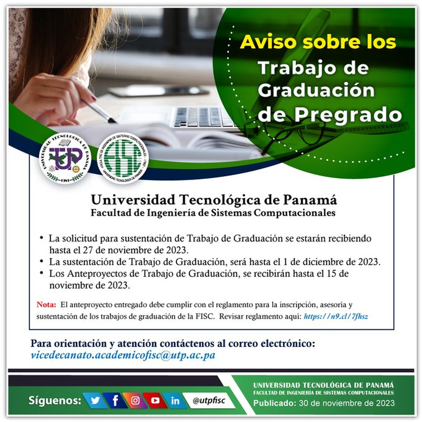 Facultad de Ingeniería anuncian fecha de sustentación para los trabajos de graduación Facultad de Ingeniería anuncian fecha de sustentación para los trabajos de graduación